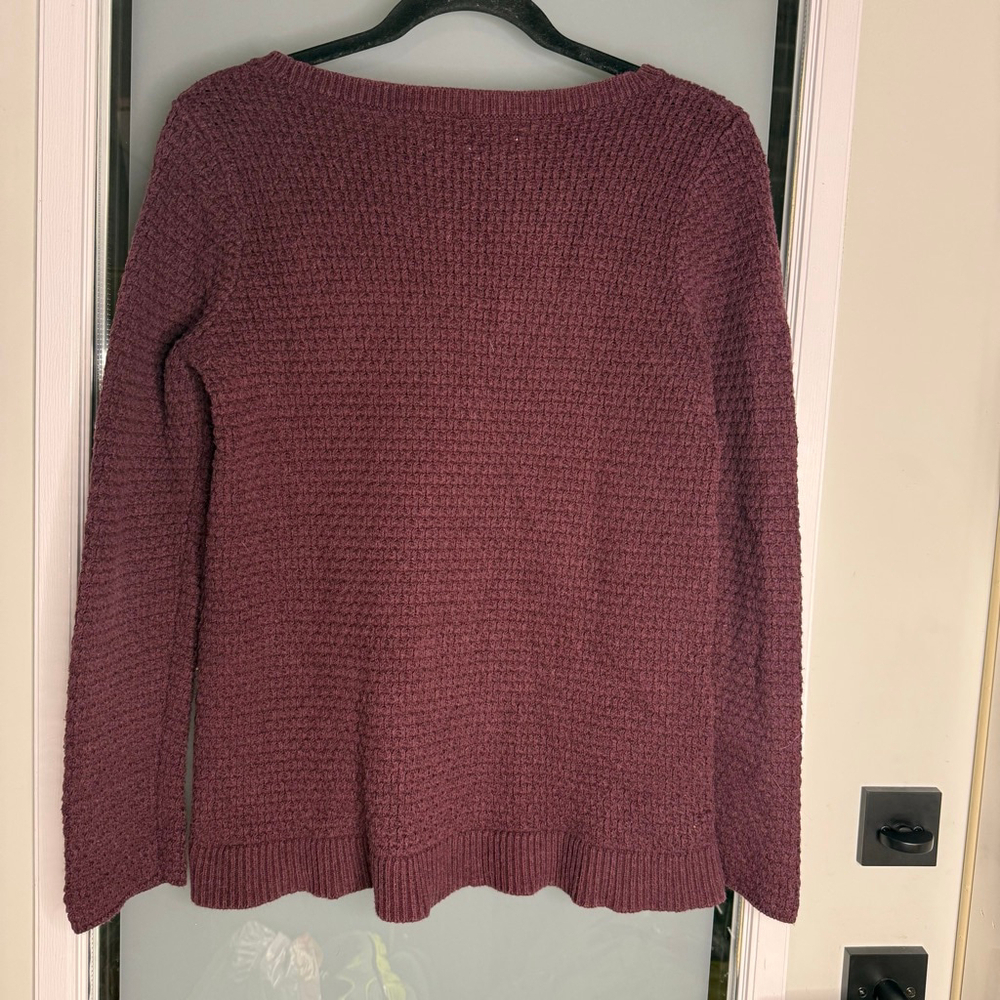 LOFT Maroon Crew Neck Sweater M - Picture 6 of 8